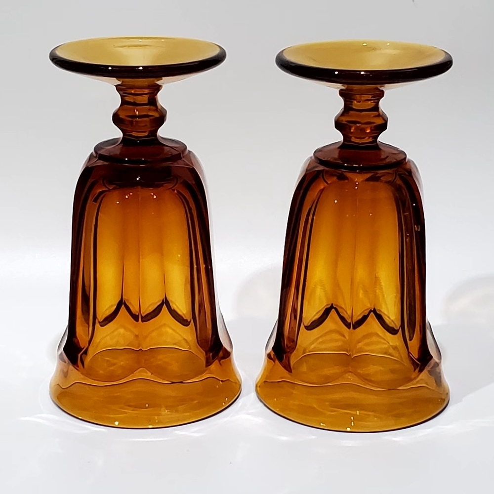 2 Imperial Glass-Ohio 12oz Old Williamsburg Amber Iced Tea Glasses - Picture 3 of 13